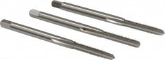 Cleveland - #5-44 UNF, 3 Flute, Bottoming, Plug & Taper, Bright Finish, High Speed Steel Tap Set - Right Hand Cut, 1-15/16" OAL, 0.31" Thread Length - Exact Tooling