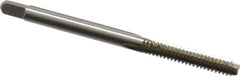 Cleveland - #6-32 UNC 3B 3 Flute Bright Finish High Speed Steel Straight Flute Standard Hand Tap - Bottoming, Right Hand Thread, 50.8mm OAL, 0.38" Thread Length, H2 Limit, Oversize - Exact Tooling
