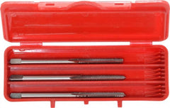 Cleveland - #6-32 UNC, 3 Flute, Bottoming, Plug & Taper, Bright Finish, High Speed Steel Tap Set - Right Hand Cut, 50.8mm OAL, 0.38" Thread Length - Exact Tooling