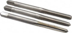 Cleveland - #10-24 UNC, 4 Flute, Bottoming, Plug & Taper, Bright Finish, High Speed Steel Tap Set - Right Hand Cut, 2-3/8" OAL, 1/2" Thread Length - Exact Tooling