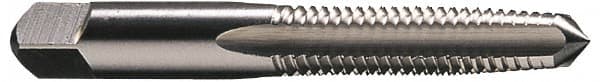 Hertel - #1-72 UNF 3B 2 Flute Bright Finish High Speed Steel Straight Flute Standard Hand Tap - Taper, Right Hand Thread, 1-11/16" OAL, 3/8" Thread Length, H1 Limit, Oversize - Exact Tooling