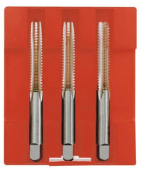 Cleveland - 11/16-11 UNC, 4 Flute, Bottoming, Plug & Taper, Bright Finish, High Speed Steel Tap Set - Right Hand Cut, 4.031" OAL, 1.09" Thread Length - Exact Tooling