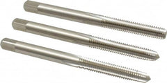 Cleveland - #10-32 UNF, 4 Flute, Bottoming, Plug & Taper, Bright Finish, High Speed Steel Tap Set - Right Hand Cut, 2-3/8" OAL, 1/2" Thread Length - Exact Tooling