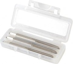 Cleveland - #12-24 UNC, 4 Flute, Bottoming, Plug & Taper, Bright Finish, High Speed Steel Tap Set - Right Hand Cut, 2-3/8" OAL, 1/2" Thread Length - Exact Tooling