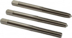 Cleveland - #12-28 UNF, 4 Flute, Bottoming, Plug & Taper, Bright Finish, High Speed Steel Tap Set - Right Hand Cut, 2-3/8" OAL, 1/2" Thread Length - Exact Tooling