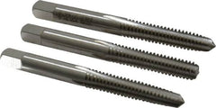 Cleveland - 1/4-20 UNC, 4 Flute, Bottoming, Plug & Taper, Bright Finish, High Speed Steel Tap Set - Right Hand Cut, 63.5mm OAL, 0.63" Thread Length - Exact Tooling