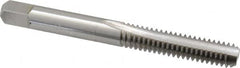 Cleveland - 1/4-20 UNC 3B 2 Flute Bright Finish High Speed Steel Straight Flute Standard Hand Tap - Bottoming, Right Hand Thread, 63.5mm OAL, 25.4mm Thread Length, H3 Limit, Oversize - Exact Tooling