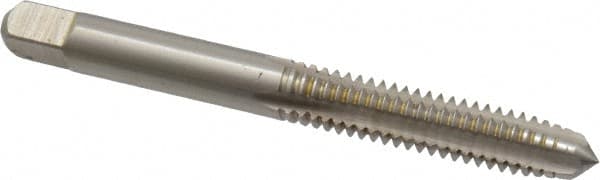 Cleveland - 1/4-20 UNC 4 Flute Bright Finish High Speed Steel Straight Flute Standard Hand Tap - Plug, Right Hand Thread, 2-1/2" OAL, 25.4mm Thread Length, H11 Limit, 0.005" Oversize - Exact Tooling