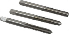 Cleveland - 1/4-28 UNF, 4 Flute, Bottoming, Plug & Taper, Bright Finish, High Speed Steel Tap Set - Right Hand Cut, 63.5mm OAL, 0.63" Thread Length - Exact Tooling