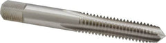 Cleveland - 3/8-16 UNC 3B 4 Flute Bright Finish High Speed Steel Straight Flute Standard Hand Tap - Plug, Right Hand Thread, 2.938" OAL, 31.75mm Thread Length, H3 Limit, Oversize - Exact Tooling