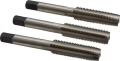 Cleveland - 7/16-20 UNF, 4 Flute, Bottoming, Plug & Taper, Bright Finish, High Speed Steel Tap Set - Right Hand Cut, 3-5/32" OAL, 0.88" Thread Length - Exact Tooling