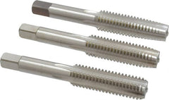 Cleveland - 1/2-13 UNC, 4 Flute, Bottoming, Plug & Taper, Bright Finish, High Speed Steel Tap Set - Right Hand Cut, 3-3/8" OAL, 0.94" Thread Length - Exact Tooling