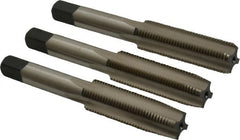 Cleveland - 1/2-20 UNF, 4 Flute, Bottoming, Plug & Taper, Bright Finish, High Speed Steel Tap Set - Right Hand Cut, 3-3/8" OAL, 0.94" Thread Length - Exact Tooling