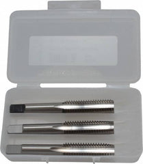Cleveland - 9/16-12 UNC, 4 Flute, Bottoming, Plug & Taper, Bright Finish, High Speed Steel Tap Set - Right Hand Cut, 3-19/32" OAL, 1" Thread Length - Exact Tooling