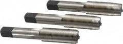 Cleveland - 11/16-16 UNF, 4 Flute, Bottoming, Plug & Taper, Bright Finish, High Speed Steel Tap Set - Right Hand Cut, 4.031" OAL, 1.09" Thread Length - Exact Tooling