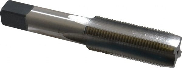 Cleveland - 7/8-14 UNF 3B 4 Flute Bright Finish High Speed Steel Straight Flute Standard Hand Tap - Plug, Right Hand Thread, 4.688" OAL, 2.22" Thread Length, H4 Limit, Oversize - Exact Tooling