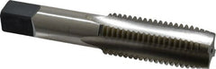 Cleveland - 1-8 UNC 3B 4 Flute Bright Finish High Speed Steel Straight Flute Standard Hand Tap - Plug, Right Hand Thread, 5-1/8" OAL, 63.5mm Thread Length, H4 Limit, Oversize - Exact Tooling