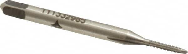 Cleveland - #0-80 UNF, 2 Flute, Bright Finish, High Speed Steel Spiral Point Tap - Plug Chamfer, Right Hand Thread, 1-11/16" OAL, 0.31" Thread Length, 2B Class of Fit, Series 1011 - Exact Tooling