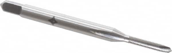 Cleveland - #1-72 UNF, 2 Flute, Bright Finish, High Speed Steel Spiral Point Tap - Plug Chamfer, Right Hand Thread, 1-11/16" OAL, 0.38" Thread Length, 3B Class of Fit, Series 1011 - Exact Tooling