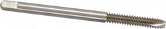 Cleveland - #6-32 UNC, 2 Flute, Bright Finish, High Speed Steel Spiral Point Tap - Bottoming Chamfer, Right Hand Thread, 2" OAL, 0.38" Thread Length, 2B Class of Fit, Series 1012 - Exact Tooling