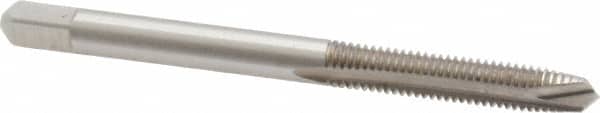 Cleveland - #10-32 UNF, 2 Flute, Bright Finish, High Speed Steel Spiral Point Tap - Plug Chamfer, Right Hand Thread, 2-3/8" OAL, 1/2" Thread Length, 2B Class of Fit, Series 1011 - Exact Tooling