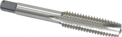 Cleveland - 7/16-14 UNC, 3 Flute, Bright Finish, High Speed Steel Spiral Point Tap - Plug Chamfer, Right Hand Thread, 3-5/32" OAL, 0.88" Thread Length, Series 1011 - Exact Tooling