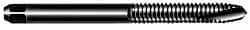 OSG - #12-24 UNC, 2 Flute, Oxide Finish, High Speed Steel Spiral Point Tap - Plug Chamfer, Right Hand Thread, 2-3/8" OAL, 15/16" Thread Length, 0.22" Shank Diam, 2B/3B Class of Fit, Series 105A - Exact Tooling