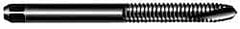 OSG - #12-24 UNC, 2 Flute, Oxide Finish, High Speed Steel Spiral Point Tap - Plug Chamfer, Right Hand Thread, 2-3/8" OAL, 15/16" Thread Length, 0.22" Shank Diam, 2B/3B Class of Fit, Series 105A - Exact Tooling