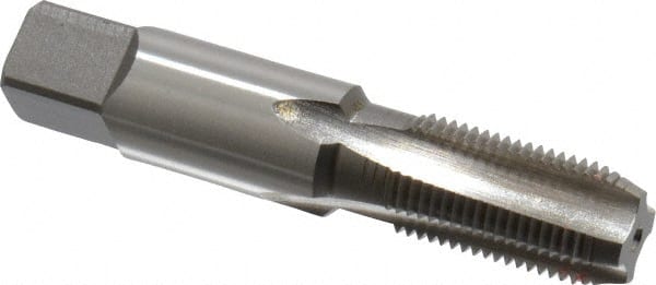 Cleveland - 1/8-27 NPS Thread, 4 Flute Standard Pipe Tap - 2-1/8" OAL, 3/4" Thread Length, 7/16" Shank Diam, Bright Finish, High Speed Steel - Exact Tooling