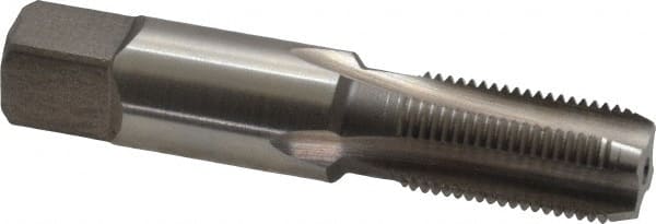 Cleveland - 1/8-27 NPSF Thread, 4 Flute Standard Pipe Tap - 2-1/8" OAL, 3/4" Thread Length, 7/16" Shank Diam, Bright Finish, High Speed Steel - Exact Tooling