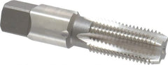 Cleveland - 1/4-18 NPSF Thread, 4 Flute Standard Pipe Tap - 2-7/16" OAL, 1-1/16" Thread Length, 9/16" Shank Diam, Bright Finish, High Speed Steel - Exact Tooling