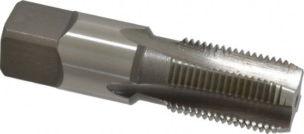 Cleveland - 3/8-18 NPSF Thread, 4 Flute Standard Pipe Tap - 2-9/16" OAL, 1-1/16" Thread Length, 0.7" Shank Diam, Bright Finish, High Speed Steel - Exact Tooling