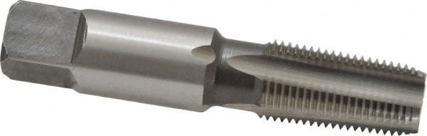 Cleveland - 1/8-27 NPT Thread, 4 Flute Standard Pipe Tap - 2-1/8" OAL, 3/4" Thread Length, 7/16" Shank Diam, Bright Finish, High Speed Steel - Exact Tooling