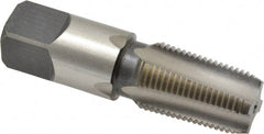 Cleveland - 3/8-18 NPT Thread, 4 Flute Standard Pipe Tap - 2-9/16" OAL, 1-1/16" Thread Length, 0.7" Shank Diam, Bright Finish, High Speed Steel - Exact Tooling