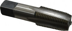 Cleveland - 1/2-14 NPT Thread, 4 Flute Standard Pipe Tap - 3-1/8" OAL, 1-3/8" Thread Length, 11/16" Shank Diam, Bright Finish, High Speed Steel - Exact Tooling