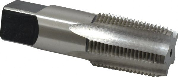 Cleveland - 3/4-14 NPT Thread, 5 Flute Standard Pipe Tap - 3-1/4" OAL, 1-3/8" Thread Length, 29/32" Shank Diam, Bright Finish, High Speed Steel - Exact Tooling