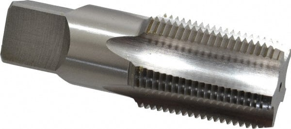 Cleveland - 1 - 11-1/2 NPT Thread, 5 Flute Standard Pipe Tap - 3-3/4" OAL, 1-3/4" Thread Length, 1-1/8" Shank Diam, Bright Finish, High Speed Steel - Exact Tooling