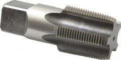 Cleveland - 1-1/4 - 11-1/2 NPT Thread, 5 Flute Standard Pipe Tap - 4" OAL, 1-3/4" Thread Length, 1-5/16" Shank Diam, Bright Finish, High Speed Steel - Exact Tooling