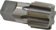 Cleveland - 2 - 11-1/2 NPT Thread, 7 Flute Standard Pipe Tap - 4-1/2" OAL, 1-3/4" Thread Length, 1-7/8" Shank Diam, Bright Finish, High Speed Steel - Exact Tooling