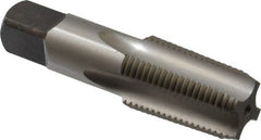 Cleveland - 1/2-14 NPTF Thread, 4 Flute Standard Pipe Tap - 3-1/8" OAL, 1-3/8" Thread Length, 11/16" Shank Diam, Bright Finish, High Speed Steel - Exact Tooling