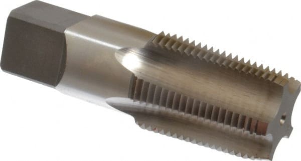 Cleveland - 1 - 11-1/2 NPTF Thread, 5 Flute Standard Pipe Tap - 3-3/4" OAL, 1-3/4" Thread Length, 1-1/8" Shank Diam, Bright Finish, High Speed Steel - Exact Tooling