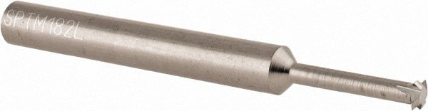 Scientific Cutting Tools - 18 to 56 TPI, Internal/External Single Profile Thread Mill - 1/4" Noml Diam, 0.182" Cut Diam, 1/4" Shank Diam, 4 Flute, 0.104" Neck Diam, 0.65" Neck Length, 2-1/2" OAL, Bright Finish - Exact Tooling