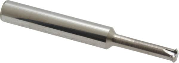 Scientific Cutting Tools - 14 to 40 TPI, Internal/External Single Profile Thread Mill - 3/8" Noml Diam, 0.29" Cut Diam, 3/8" Shank Diam, 4 Flute, 0.192" Neck Diam, 1" Neck Length, 3" OAL, Bright Finish - Exact Tooling