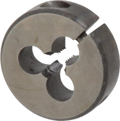Cle-Line - #8-32 UNC Thread, 13/16" Outside Diam High Speed Steel Round Die - 1/4" Thick, Right Hand Thread, Adjustable - Exact Tooling