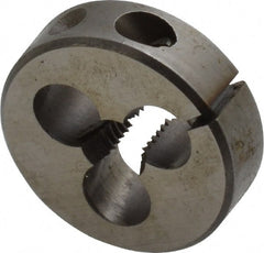 Cle-Line - #10-32 UNF Thread, 13/16" Outside Diam High Speed Steel Round Die - 1/4" Thick, Right Hand Thread, Adjustable - Exact Tooling
