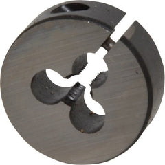 Cle-Line - #10-32 UNF Thread, 1" Outside Diam High Speed Steel Round Die - 3/8" Thick, Right Hand Thread, Adjustable - Exact Tooling