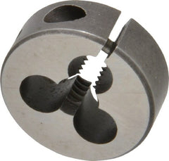 Cle-Line - 1/4-20 UNC Thread, 1" Outside Diam High Speed Steel Round Die - 3/8" Thick, Right Hand Thread, Adjustable - Exact Tooling