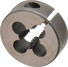 Cle-Line - 5/16-18 UNC Thread, 1" Outside Diam High Speed Steel Round Die - 3/8" Thick, Right Hand Thread, Adjustable - Exact Tooling
