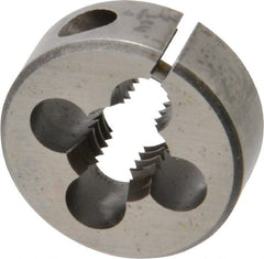 Cle-Line - 3/8-16 UNC Thread, 1" Outside Diam High Speed Steel Round Die - 3/8" Thick, Right Hand Thread, Adjustable - Exact Tooling