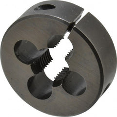 Cle-Line - 5/16-18 UNC Thread, 1-1/2" Outside Diam High Speed Steel Round Die - 1/2" Thick, Right Hand Thread, Adjustable - Exact Tooling